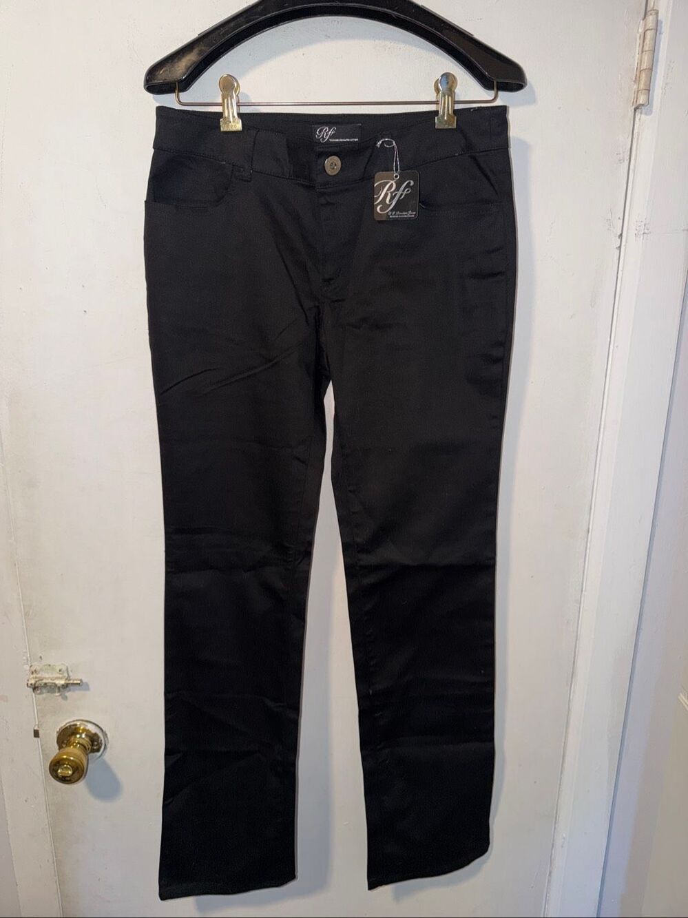 RF Premium Denim Black Lowrise Slim Fit Straight Leg Y2K Pants- 9 {NWT}